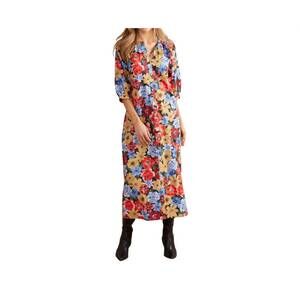 NEW DOUBLE A madeline midi dress in nocturnal garden